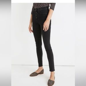MADEWELL 10" High-Rise Skinny Jeans in Robert Wash: Button-Front Edition size 32
